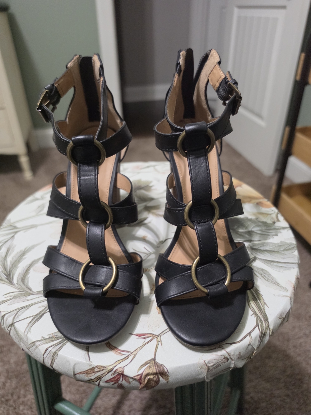 Maurices Black Strappy Ring-Accent High Heels